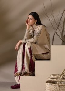 Ivory Raw Silk Short Kurta 3-Piece (2622B)