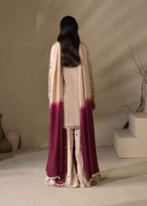 Ivory Raw Silk Short Kurta 3-Piece (2622B)