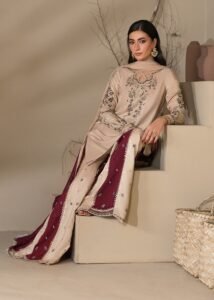Ivory Raw Silk Short Kurta 3-Piece (2622B)
