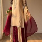 Ivory Raw Silk Short Kurta 3-Piece (2622B)