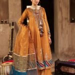 Mustard Silk Flared Pishwas 3-Piece (2577A)