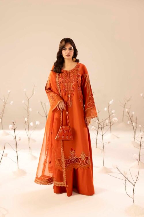 Burnt Orange Zardozi 3-Piece (ZR-2610)