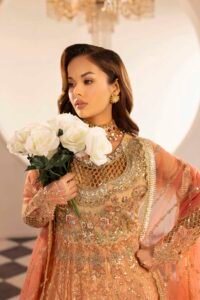 Ombre Peach Zardozi 3-Piece (ZR-2588)