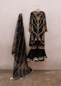Black Net Straight Cut Maxi 3-Piece (2501B)