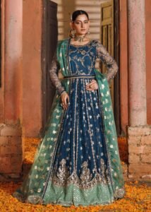 Teal Net A-line Maxi 3-Piece (2506A)