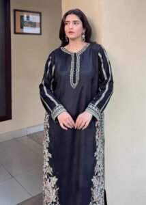 Black Raw Silk 3-Piece (2465G)