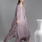 Lilac Raw Silk Long Shirt 3-Piece (2655B)