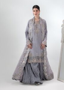 Lavender Raw Silk Medium Length Shirt 3-Piece (2657B)