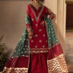 Fuchsia Organza Kurti 3-Piece (2505A)