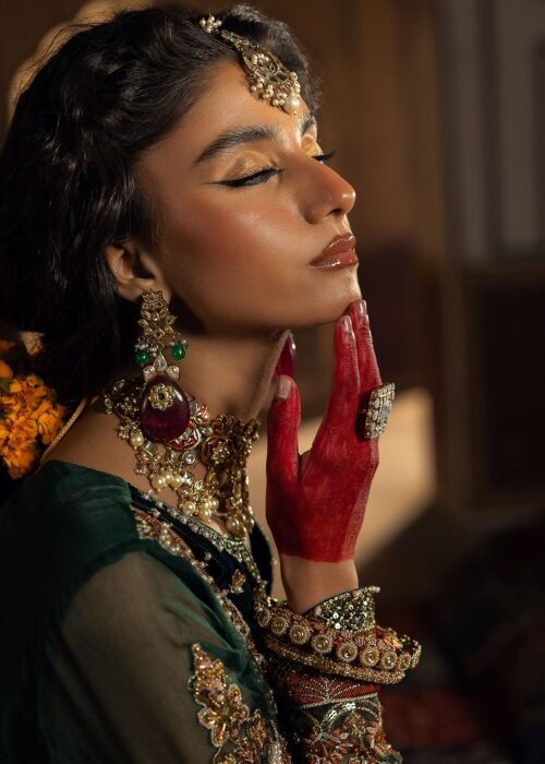 Emerald Green Organza Kurti 3-Piece (2505B)