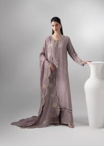 Lavender Raw Silk Medium Length Shirt 3-Piece (2657B)