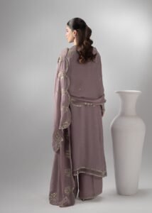 Lavender Raw Silk Medium Length Shirt 3-Piece (2657B)
