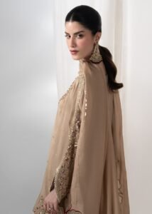 Beige Raw Silk Short Shirt 3-Piece (2658A)