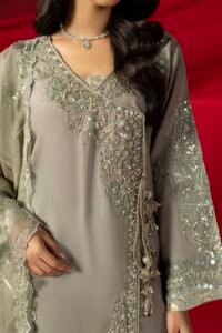 Olive Green Zardozi 3-Piece (ZR-2651)