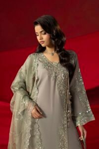 Olive Green Zardozi 3-Piece (ZR-2651)