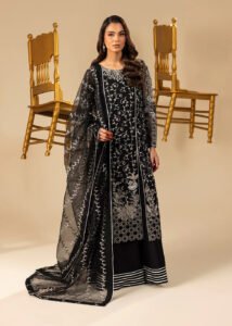 Black Organza Lehenga 3-Piece (2558B)