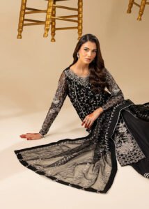 Black Organza Lehenga 3-Piece (2558B) - Image 4