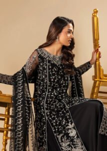 Black Organza Lehenga 3-Piece (2558B) - Image 6