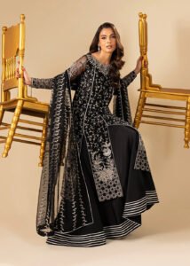 Black Organza Lehenga 3-Piece (2558B) - Image 7