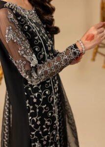 Black Organza Lehenga 3-Piece (2558B) - Image 8
