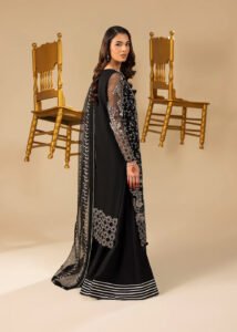 Black Organza Lehenga 3-Piece (2558B) - Image 9