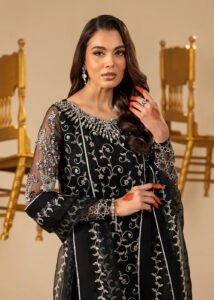 Black Organza Lehenga 3-Piece (2558B) - Image 11