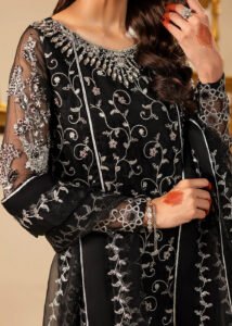 Black Organza Lehenga 3-Piece (2558B) - Image 12