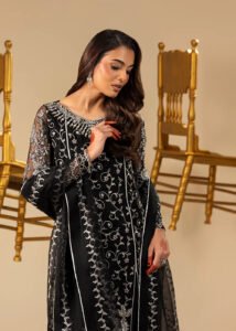 Black Organza Lehenga 3-Piece (2558B) - Image 13
