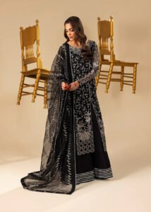 Black Organza Lehenga 3-Piece (2558B) - Image 18