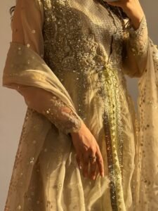 Gold Organza Flared Maxi 3-Piece (2575B) - Image 16