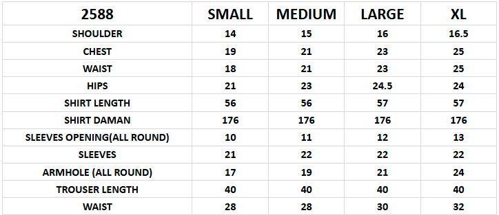 Size chart