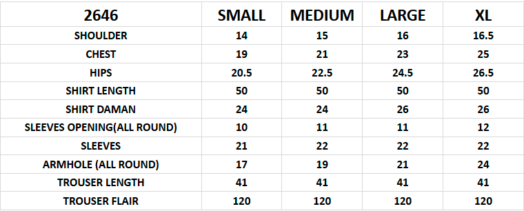 Size chart