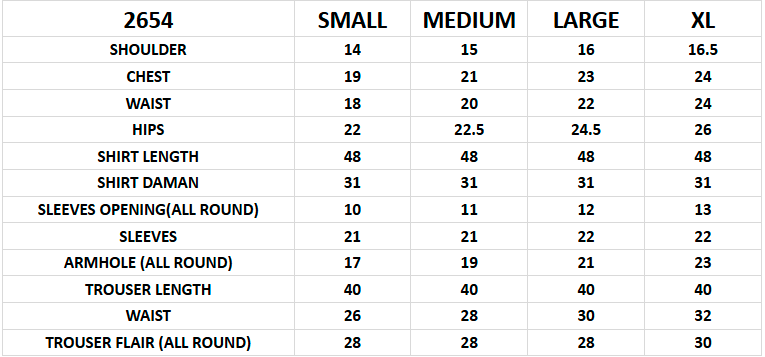 Size chart