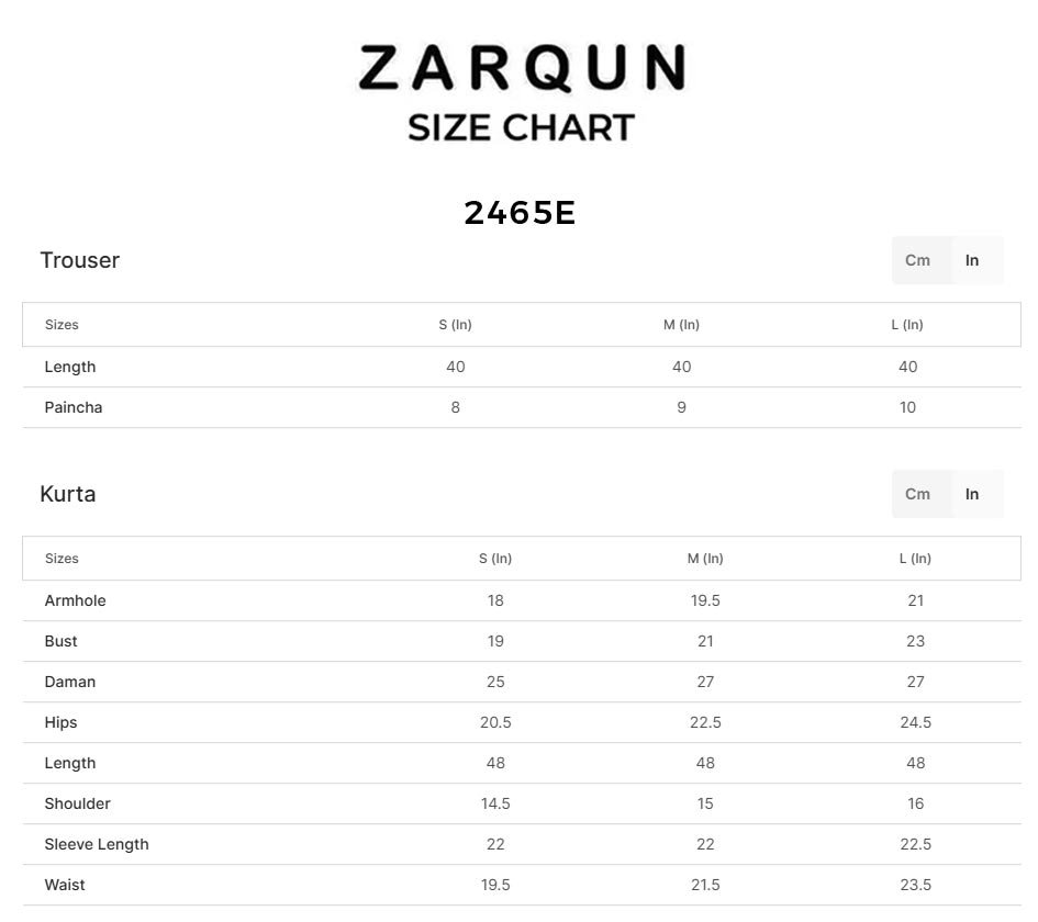 Size chart