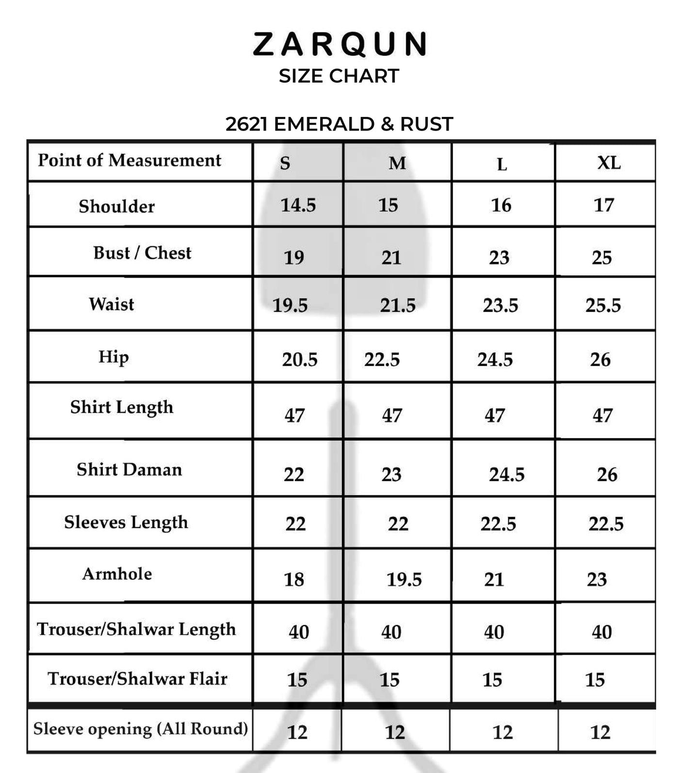 Size chart