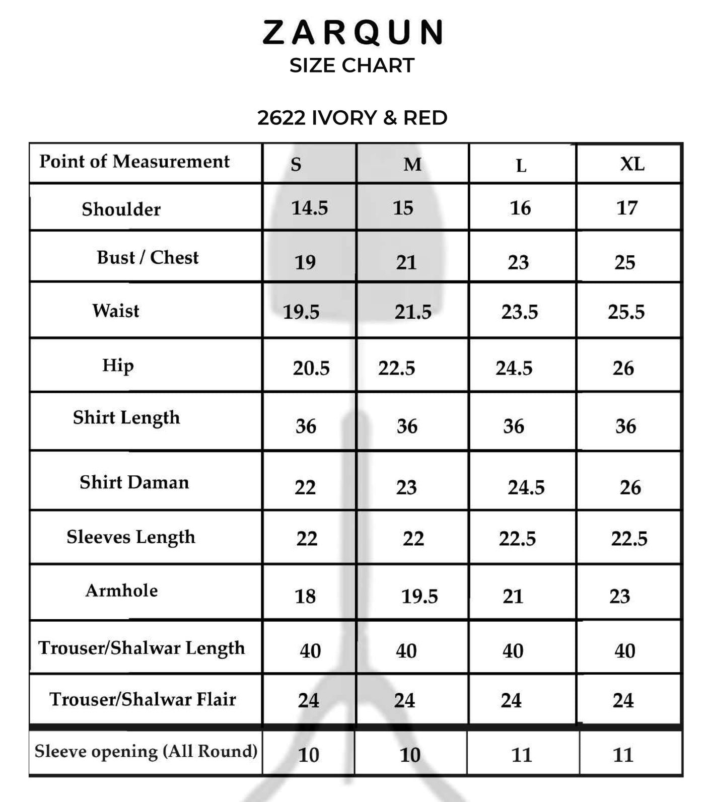 Size chart