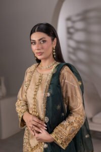 Regal Noor Zari Net Sharara 3-Piece (ZN-1306-B) - Image 2