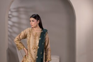 Regal Noor Zari Net Sharara 3-Piece (ZN-1306-B) - Image 4