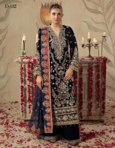 Royal Blue Velvet 3-Piece (D-02)