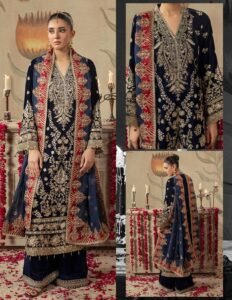 Royal Blue Velvet 3-Piece (D-02) - Image 5