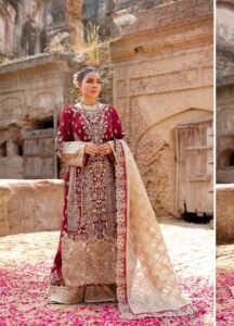 Deep Red Embroidered 3-Piece (HA-01) - Image 6