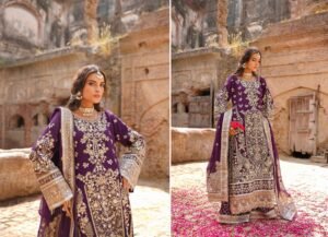 Aubergine Embroidered 3-Piece (HA-02) - Image 3
