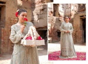 Silver Grey Embroidered 3-Piece (HA-03) - Image 3