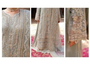 Silver Grey Embroidered 3-Piece (HA-03) - Image 6