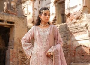 Blush Pink Embroidered 3-Piece (HA-04)