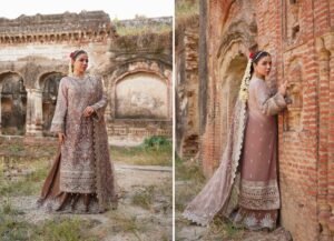 Tea Rose Embroidered 3-Piece (HA-07) - Image 3