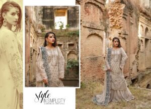 Ivory Embroidered 3-Piece (HA-08) - Image 3